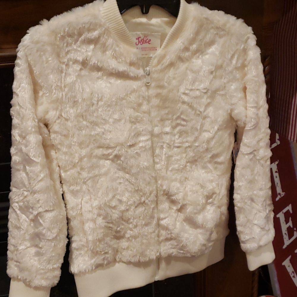 Justice Faux Fur Zipper Jacket